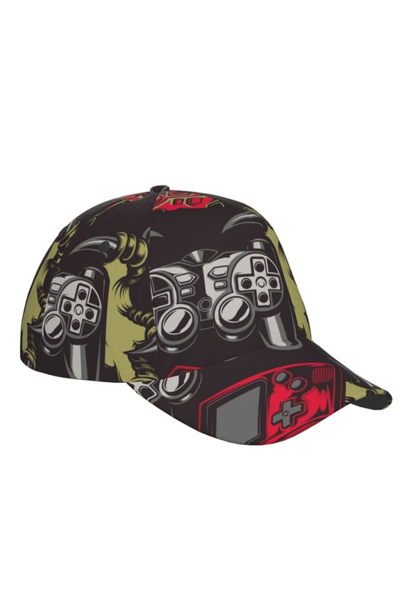 Unisex Vintage Gaming Pattern Baseball Cap Unisex Washed Classic Adjustable Hat