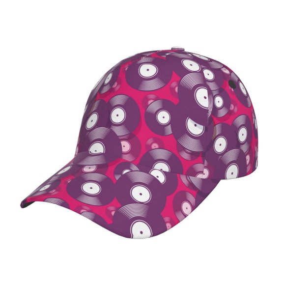 Kdxio Unisex Vintage Vinyl Record Pattern Baseball Cap Unisex Washed Classic Adjustable Hat