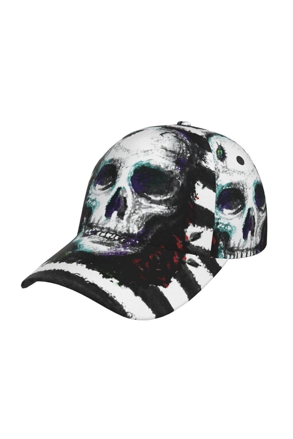 Unisex Watercolor Skull Pattern Baseball Cap Unisex Washed Classic Adjustable Hat