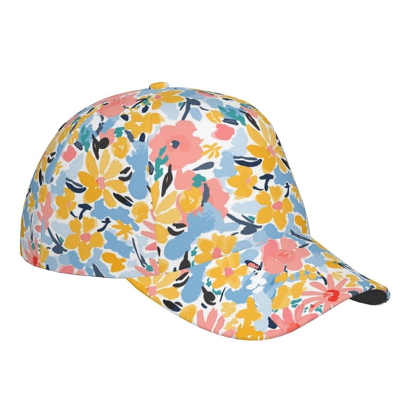Kdxio Unisex Watercolor Wildflowers Pattern Baseball Cap Unisex Washed Classic Adjustable Hat