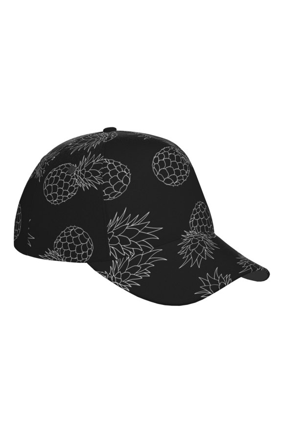 Unisex White Pineapples Pattern Baseball Cap Unisex Washed Classic Adjustable Hat
