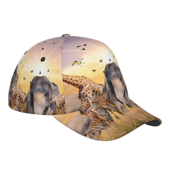 Kdxio Unisex Wildlife Protection Pattern Baseball Cap Unisex Washed Classic Adjustable Hat
