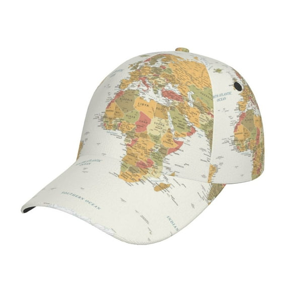 Kdxio Unisex World Map 1 Pattern Baseball Cap Unisex Washed Classic Adjustable Hat