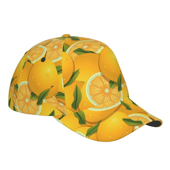 Kdxio Unisex Yellow Limes Pattern Baseball Cap Unisex Washed Classic Adjustable Hat