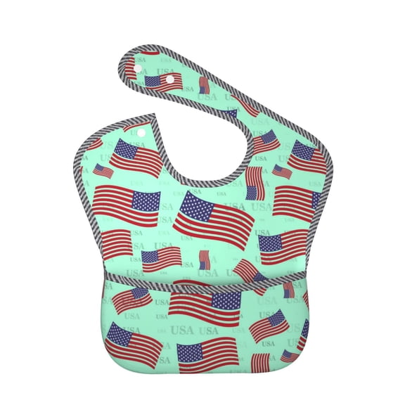 Kdxio Usa Flag Bibs For Babies, Baby Bibs for Eating, Toddler Bibs, Waterproof Bibs, Feeding Bibs, for Toddlers, Boys, Girls