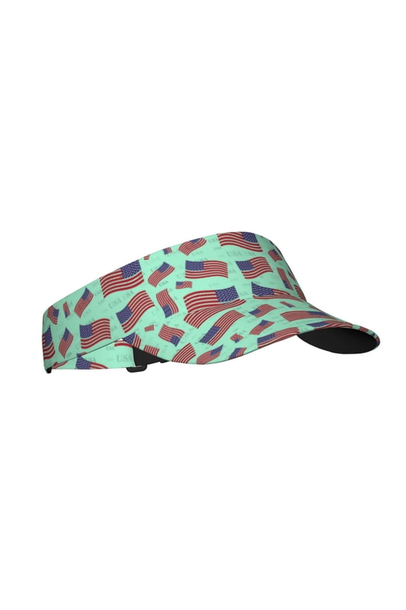 Usa Flag Print Sun Visor Hat Golf Visor Adjustable Velcro Outdoor Sports Cap for Men Women