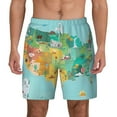 thumbnail image 1 of Kdxio Usa Tourist Map Print Men'S Swim Trunks With Compression Liner 7 Inch Inseam Quick Dry Swim Shorts, 1 of 7