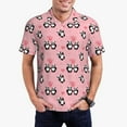 thumbnail image 1 of Kdxio Valentine'S Day Panda Print Men's Short Sleeve Polo Shirt,Midweight Men's Shirt, 1 of 6