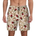 thumbnail image 1 of Kdxio Valentine'S Day Rose Print Men's Swim Trunks with Compression Liner 7 Inch Inseam Quick Dry Swim Shorts, 1 of 7