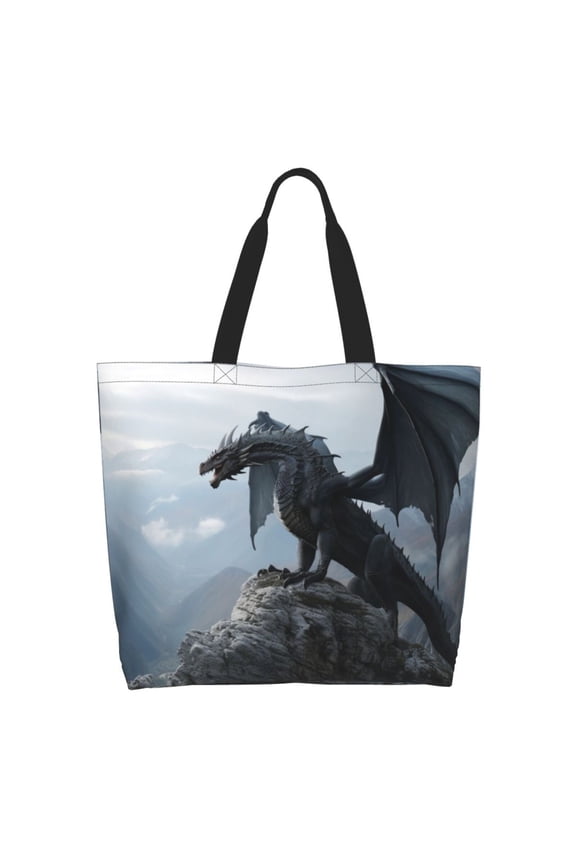 Valley Gray Dragon Casual Tote Bags Women Big Capacity Shoulder Bag for Women Travel Shoulder Bags Handbags