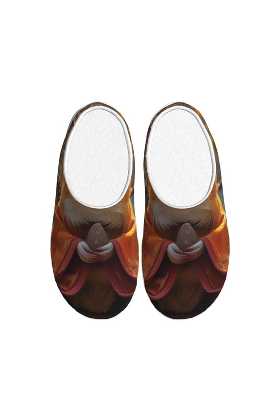Valley Meditating Guinea Pig Women's Men's Slippers Plush Slip-On House Slipper for Winter Indoor Soft Cushion Non-slip Fluffy Slides Slippers-13