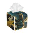 thumbnail image 1 of Kdxio Valley River Dinosaur Print Tissue Box Cover,Square Decorative PU Leather Facial Paper Case Organizer Holder Dispenser for Bathroom,Night Stands,Desk,Car 5.2''X5.2''X5.2'', 1 of 6