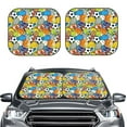 thumbnail image 1 of Kdxio Various Balls Print 2-Piece Sun Shade Front Windshield - Foldable Car Front Window Sunshades For Most Sedans Suv Truck, 1 of 6