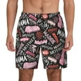 thumbnail image 1 of Kdxio Various Languages Mother Print Men'S Swim Trunks With Compression Liner 7 Inch Inseam Quick Dry Swim Shorts, 1 of 7