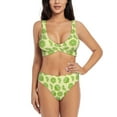 thumbnail image 1 of Kdxio Various Lemons Print Women's 2 Piece High Waisted Wrap Spaghetti Strap Summer Swimsuit Bikini Set-X-Large, 1 of 7