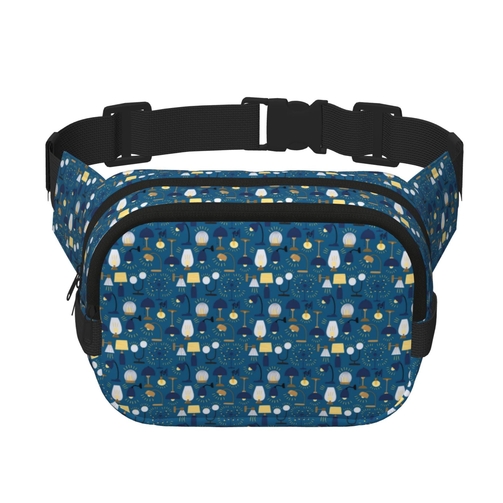 Kdxio Various Lights Crossbody Double Layer Waist Bag Belt Bag for Unisex Fanny Pack Fashion Waist Packs for Hiking Running Shopping Traveling
