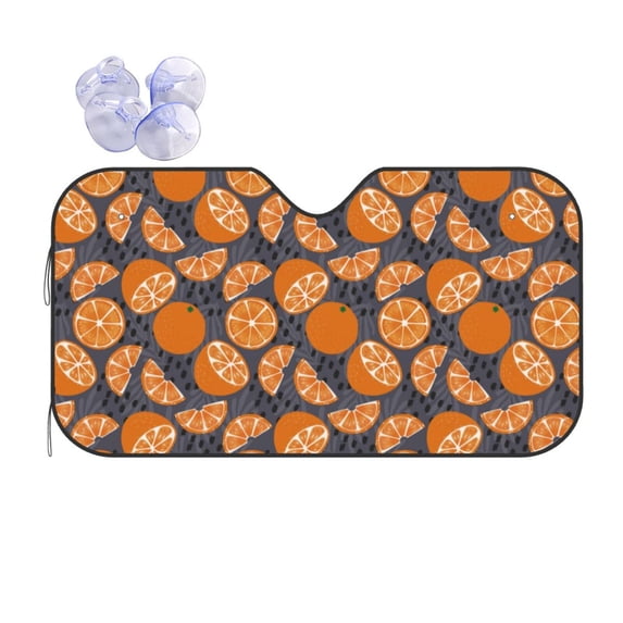 Kdxio Various Oranges Print Front Windshield Sun Shade,Folding Auto Sunshade for Car Truck SUV-Medium
