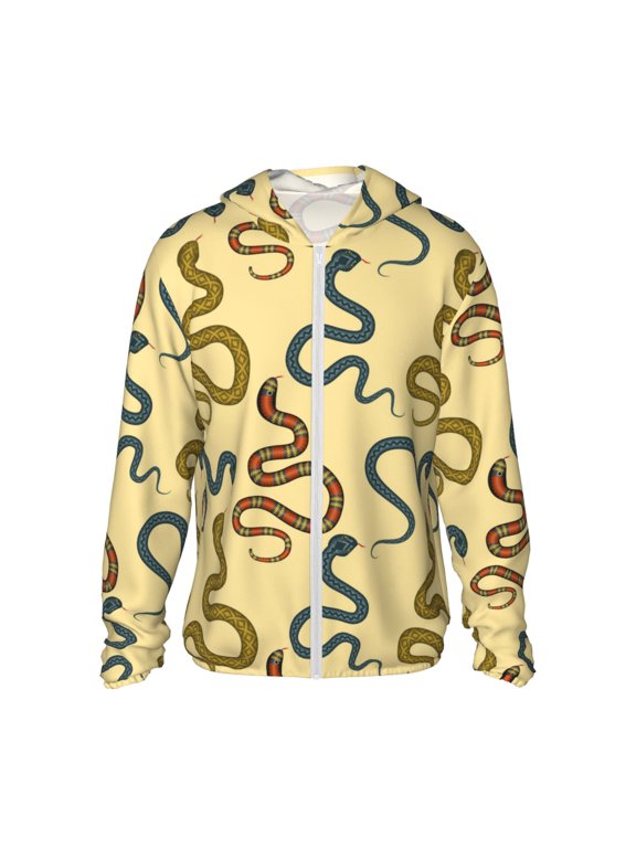 Various Snake Print Women Men Sun Protection UPF 50+ Jackets Zip Up Long Sleeve Hoodie Hiking Lightweight with Pockets