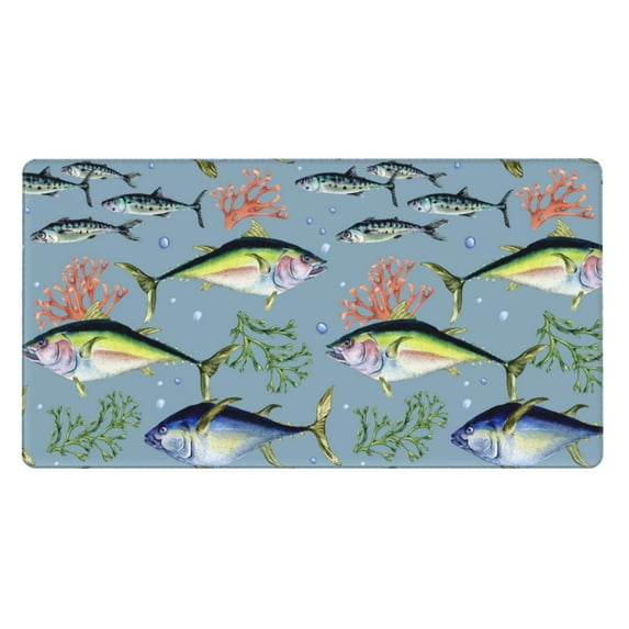 Kdxio Various Wild Sea Fish Print Large Gaming Mouse Pad,Non-Slip Base,Water Resist Keyboard Pad for Gamer,Office & Home,29.5 x 15.8 in