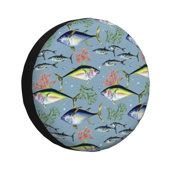 Kdxio Various Wild Sea Fish for Tire Cover Wheel Protectors Tyre Covers Weatherproof Wheel Covers Universal Fit for Trailer Rv SUV Truck Camper Travel Trailers 14 inch