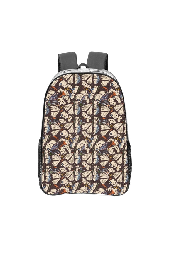 Vector Butterflies Clear Backpack, Transparent Bookbag for School for Women Men, Capacity Clear Bag for College, Travel