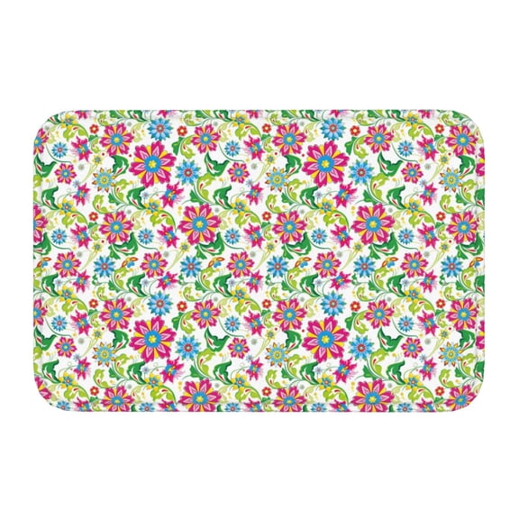 Kdxio Vector Mexican Otomi Style Bright,16" x 24", Non-Slip Front Door Mats,Outdoor Welcome Mat Washable