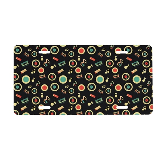 Kdxio Vector Retro Music License Plate Car Front License Plate Car Decoration Car Accessories Front Tag Plate Standard Size