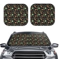 thumbnail image 1 of Kdxio Vector Retro Music Print 2-Piece Sun Shade Front Windshield - Foldable Car Front Window Sunshades for Most Sedans SUV Truck, 1 of 6