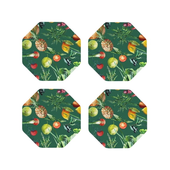 Kdxio Vegan Funny Coasters,4 Pcs Leather Coasters,Housewarming Gifts,Protect Furniture From Water Marks Scratch And Damage