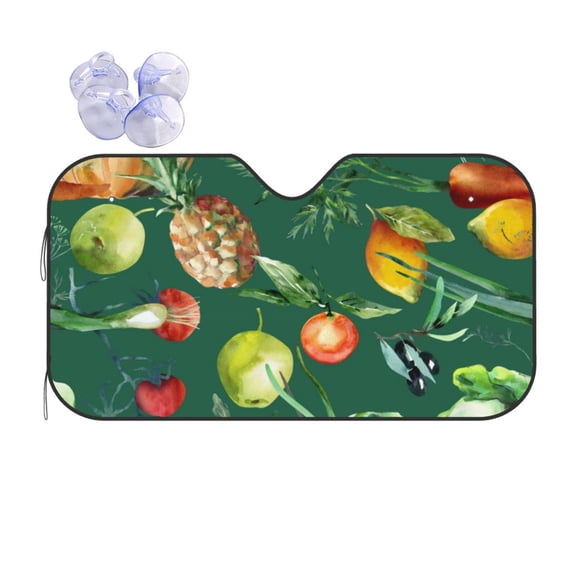 Kdxio Vegan Print Front Windshield Sun Shade,Folding Auto Sunshade for Car Truck SUV-Small