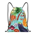 thumbnail image 1 of Kdxio Vegetable Print Drawstring Backpack Bag,Waterproof Draw String Back Sack, Gym Drawstring Bags Swim Bag For Unisex, 1 of 1