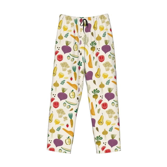 Kdxio Vegetable Print Men's Sleep Pajama Pant Lounge Pants with Pockets