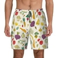thumbnail image 1 of Kdxio Vegetable Print Men's Swim Trunks with Compression Liner 7 Inch Inseam Quick Dry Swim Shorts, 1 of 7