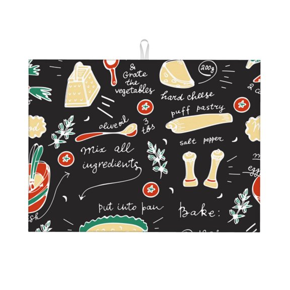 Kdxio Vegetable Quiche for Dish Drying Mat,24*18 inch Absorbent Dish Drainer Kitchen Counter,Large Size Dish Drying Pad for Countertops,Draining Racks