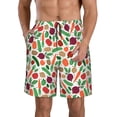 thumbnail image 1 of Kdxio Vegetables Pattern Mens Casual Shorts - Drawstring Summer Beach Sports Shorts for Men, 1 of 9