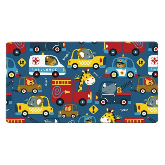 Kdxio Vehicles Cartoon with Funny Drivers Print Large Gaming Mouse Pad,Non-Slip Base,Water Resist Keyboard Pad for Gamer,Office & Home,29.5 x 15.8 in