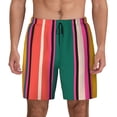 thumbnail image 1 of Kdxio Vertical Stripes Print Men'S Swim Trunks With Compression Liner 7 Inch Inseam Quick Dry Swim Shorts, 1 of 7