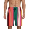 thumbnail image 1 of Kdxio Vertical Stripes Print Mens Sleep Shorts Bottoms Soft Comfy Pajama Wear Pants with Drawstring Pockets, 1 of 7