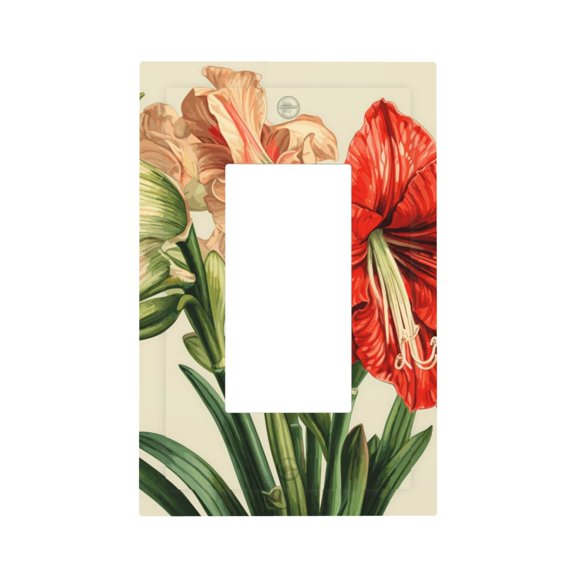 Kdxio Vibrant Amaryllis Flowers Decorator Light Switch or Receptacle Outlet Wall Plate Decorator Wall Plate Child Safe Outlet Cover-Style U