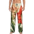 thumbnail image 1 of Kdxio Vibrant Amaryllis Flowers Print Men's Sleep Pajama Pant Lounge Pants with Pockets-Small, 1 of 6