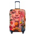 thumbnail image 1 of Kdxio Vibrant Floral Collage Portrait Pattern Luggage Cover for Travel,Elastic and Durable,Fits 18-32 Inch,Anti-Scratch Suitcase Protector-No luggage included, 1 of 5