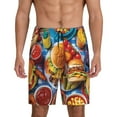 thumbnail image 1 of Kdxio Vibrant Picnic Food Spread Print Mens Sleep Shorts Bottoms Soft Comfy Pajama Wear Pants with Drawstring Pockets, 1 of 5