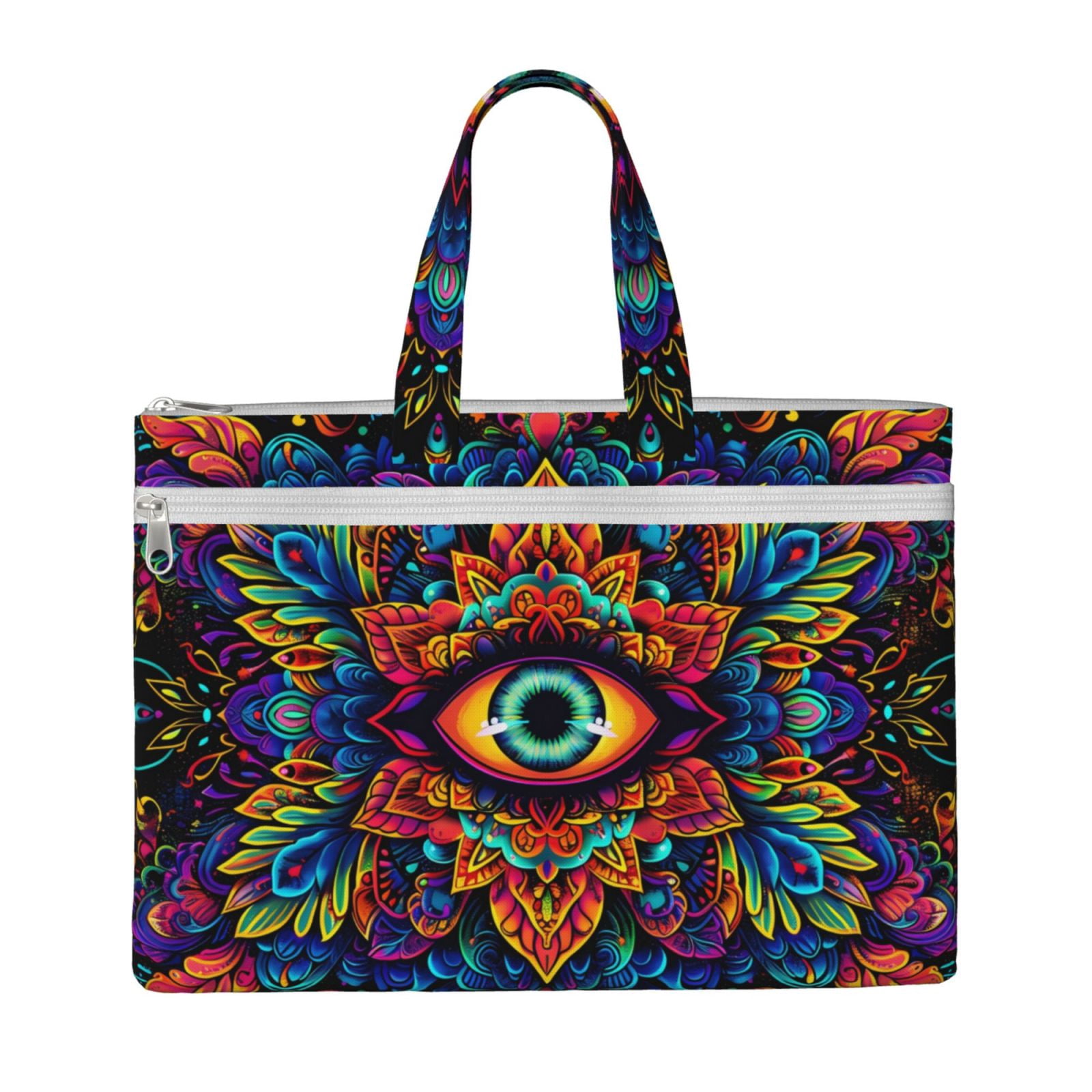 Kdxio Vibrant Psychedelic Eye File Tote Document Bag Business Briefcase ...