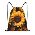 thumbnail image 1 of Kdxio Vibrant Sunflower Blooms Print Drawstring Backpack Bag,Waterproof Draw String Back Sack, Gym Drawstring Bags Swim Bag For Unisex, 1 of 5