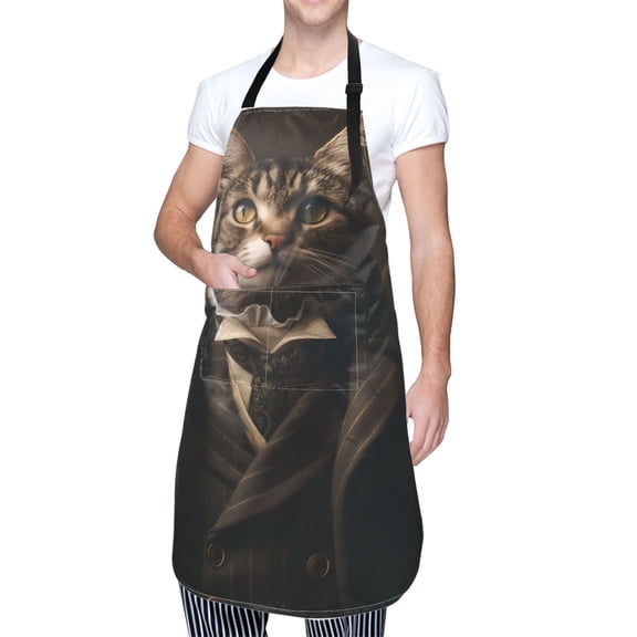 Kdxio Victorian Gentle Cat Apron with Pockets Adjustable Kitchen Aprons for Men Women Waterproof Aprons for Cooking,Drawing,Crafting, Baking Household Cleaning