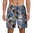 thumbnail image 1 of Kdxio Video Game Print Men's Swim Trunks with Compression Liner 7 Inch Inseam Quick Dry Swim Shorts, 1 of 7