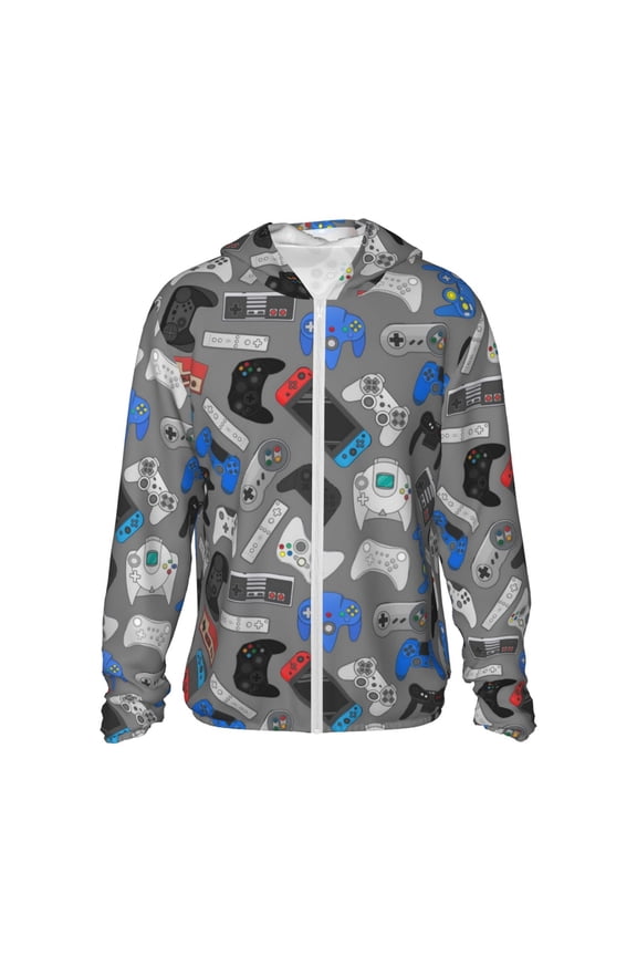 Video Game Print Women Men Sun Protection UPF 50+ Jackets Zip Up Long Sleeve Hoodie Hiking Lightweight with Pockets