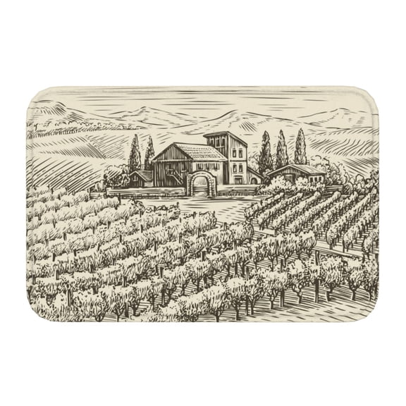 Kdxio Vineyard Landscape,16" x 24", Non-Slip Front Door Mats,Outdoor Welcome Mat Washable