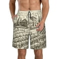thumbnail image 1 of Kdxio Vineyard Landscape Pattern Mens Casual Shorts - Drawstring Summer Beach Sports Shorts for Men, 1 of 9