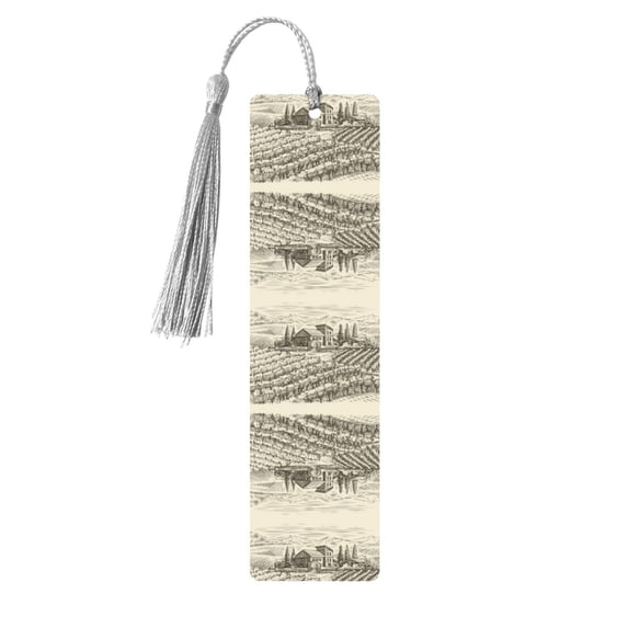 Kdxio Vineyard Landscape Print Metal Tassel Bookmarks,Perfect Gift for Art Lovers and Bookworms Metal Bookmarks for Women